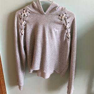 VS PINK cropped fleece-lined hoodie